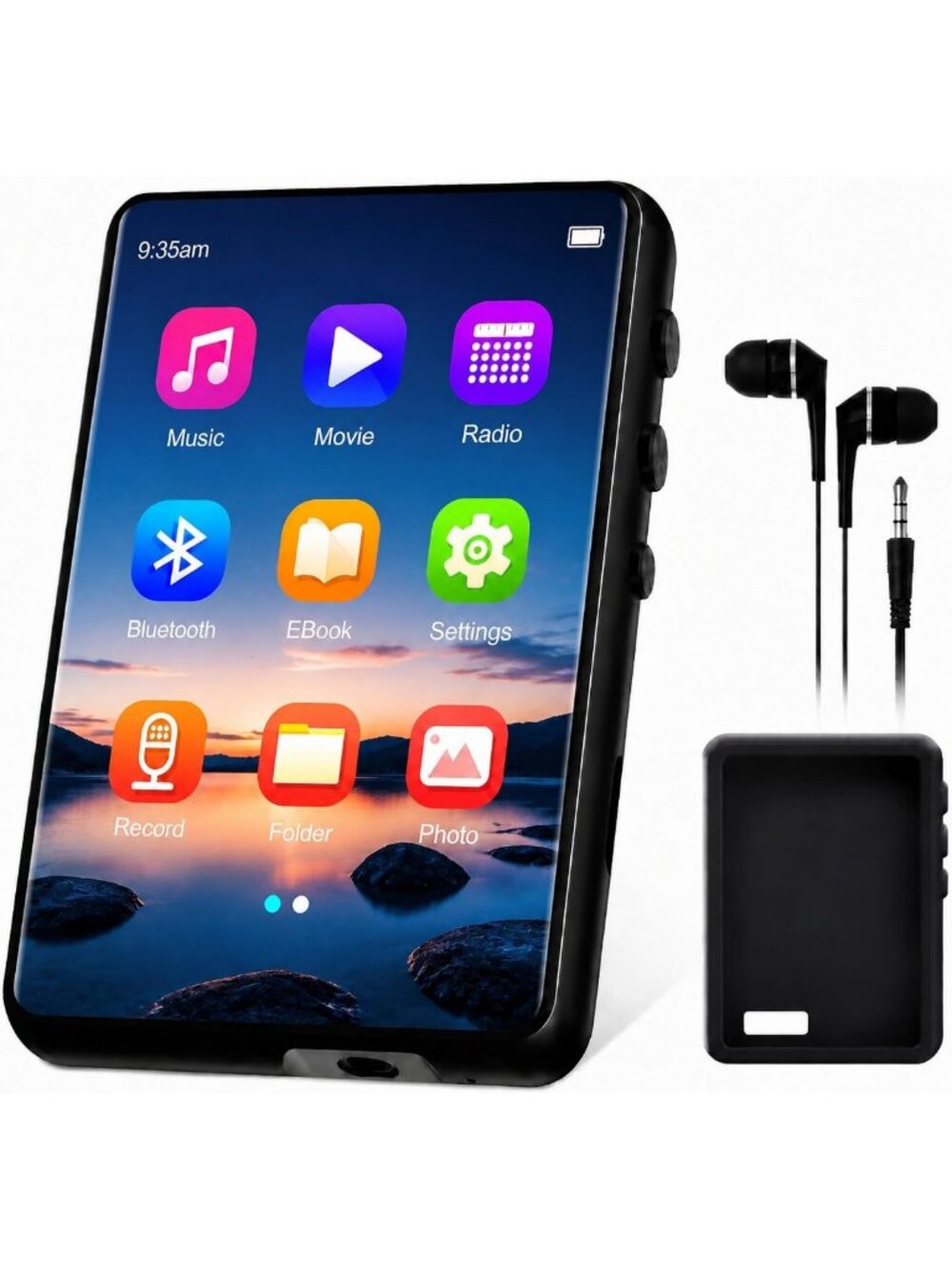 128GB Bluetooth MP3 Player, Portable HiFi Music Player with FM Radio & Earphones